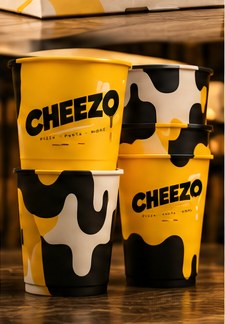 Gelbe CHEEZO Take-away-Becher